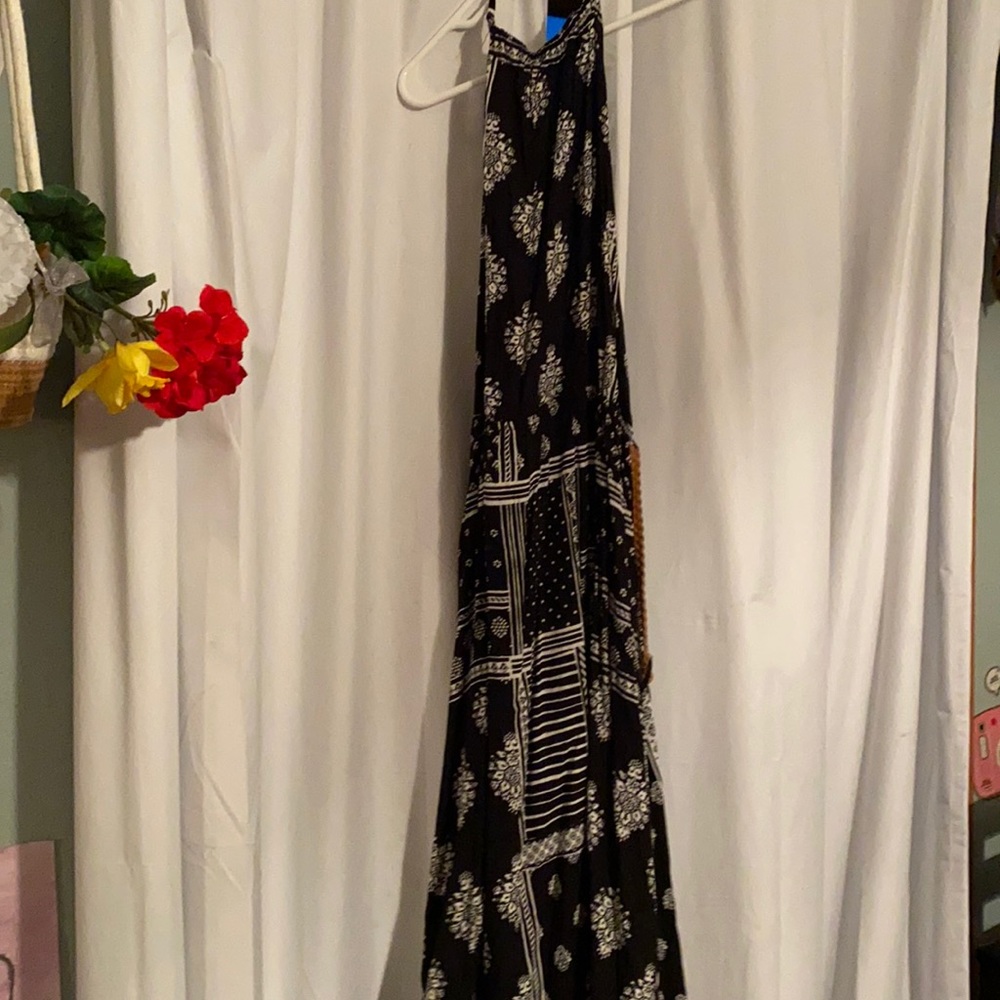 black halter dress